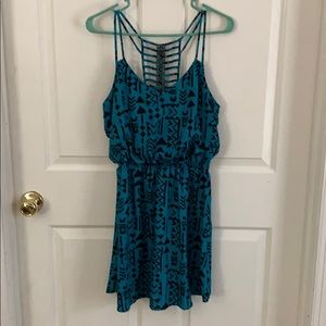 Trixxi Dress - Geometric Print, Two Tone